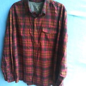 George Men's Size XL Purple Plaid Long Sleeve Button Up Flannel Shirt B1